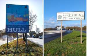 Sign of Hull and East Riding